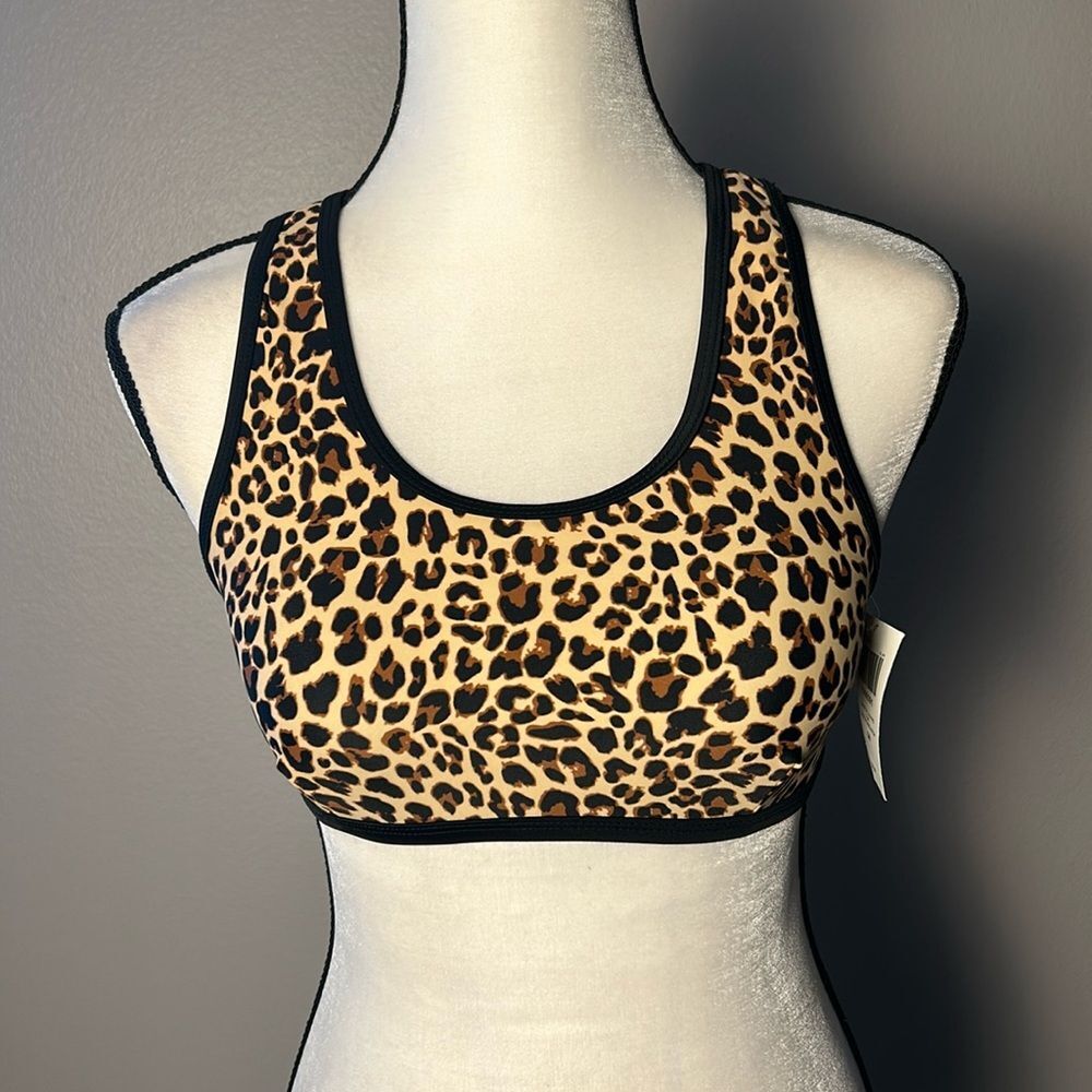 Hot Topic Midnight Hour Leopard Print Swim Top (Size S)